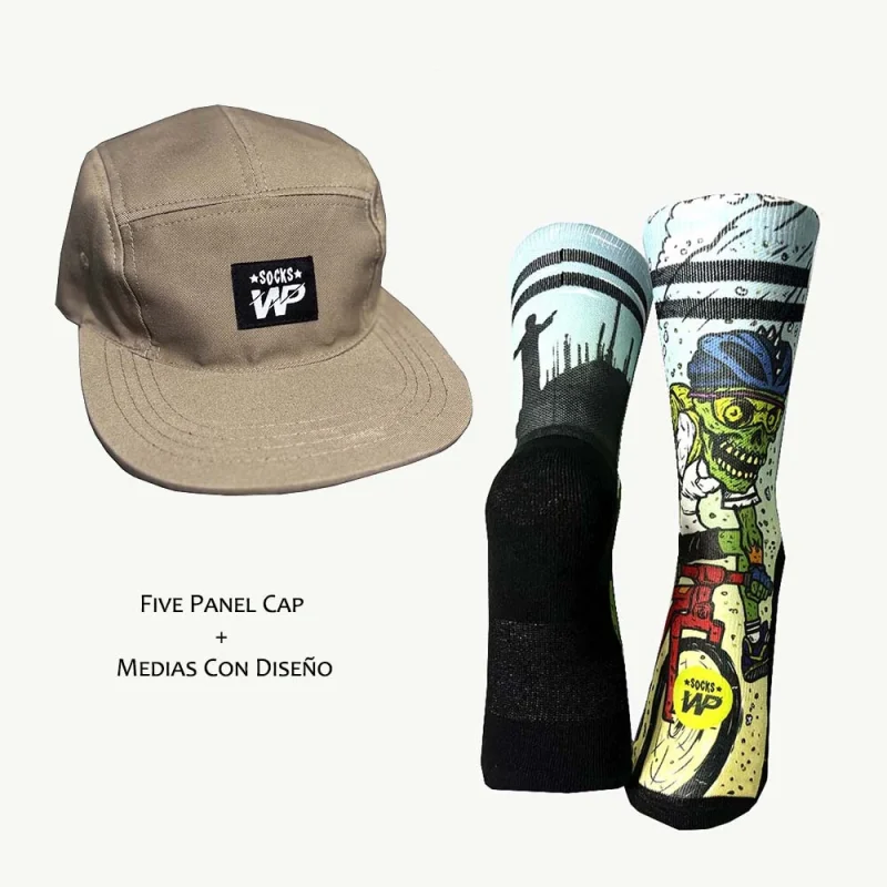 Gorro Five Panel y Medias con Diseño